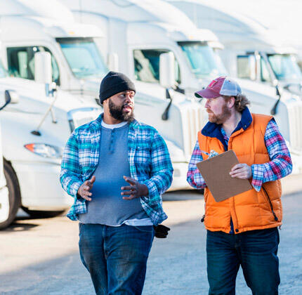 Trucks Driver Walking