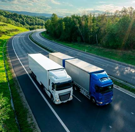 electric trucks on highway