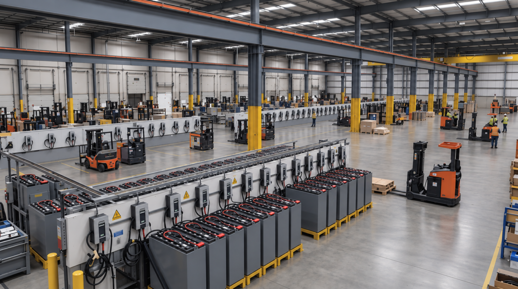 Modern Industrial Warehouse Charging Floor